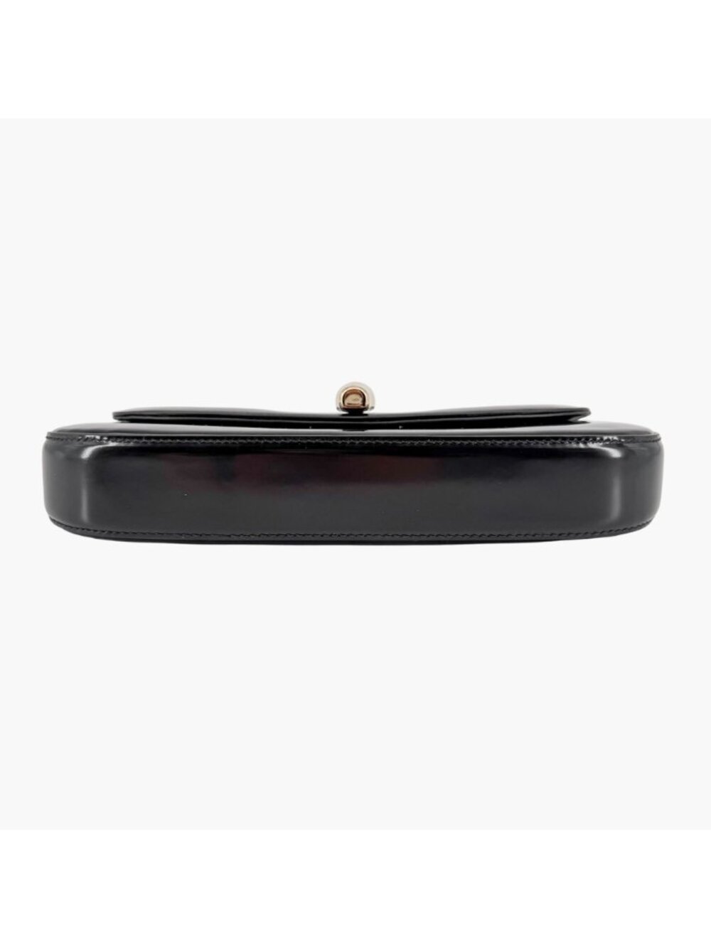 Gucci Bamboo Night Chain Turnlock Shoulder Bag Clutch Black Leather Small - Picture 10 of 15